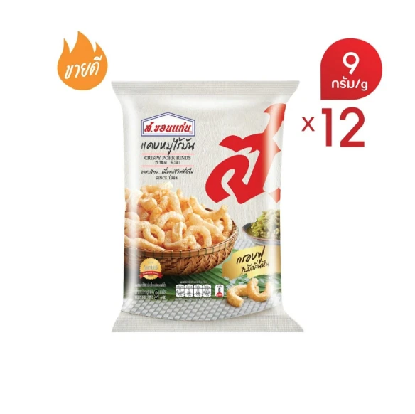 12 PCS Thai Food S.KHONKAEN PORK RIND 9 G.