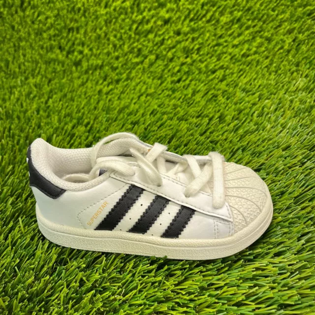 Adidas Superstar Baby Size 7K White Black Walking Athletic Shoes Sneakers C77913