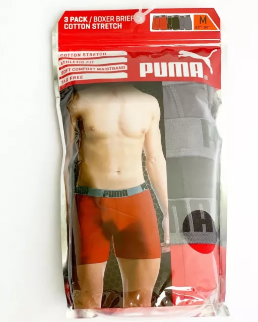 Puma Mens Moisture Wicking Underwear Performance Boxer Brief - 3 PACK