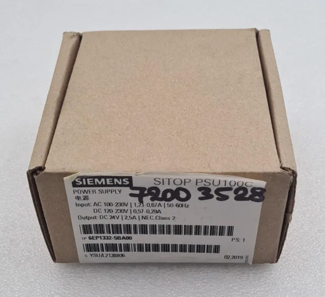 New Sealed - Siemens Sitop Psu100C Power Supply 6Ep1332-5Ba00