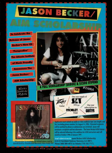 JASON BECKER - AIM SCHOLARSHIP - 1996 Promo Print Advertisement