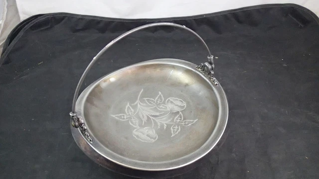 ANTIQUE M S Benedict Quadruple Silver Plate Serving Bowl Candy