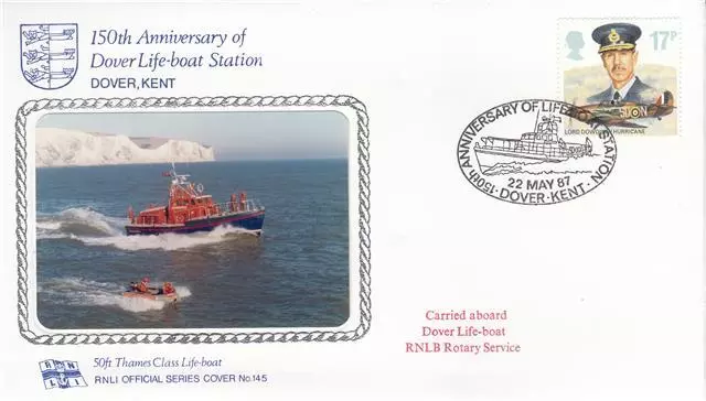 1987 RNLI Commemorative Cover No 145 - Dover Life-boat Station 150th Anniversary