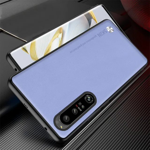 For Sony Xperia 1 V, Shockproof Business Hybrid Leather Soft Rubber Case Cover