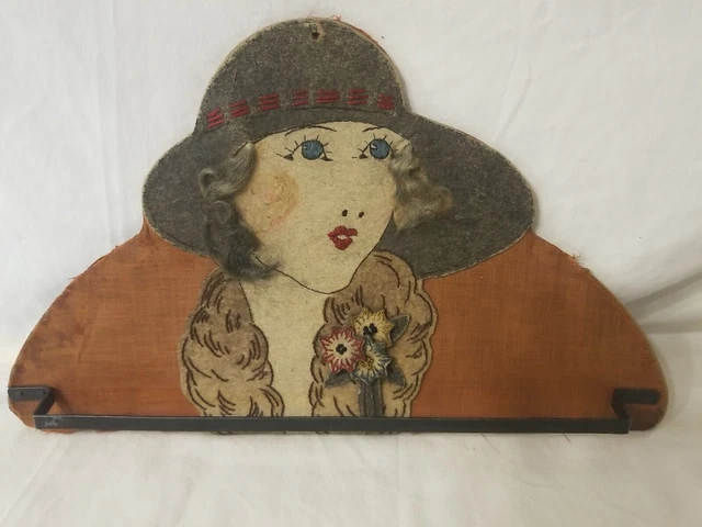 Flapper Girl Art Deco Vintage Wall Hanging Towel Bar Jewelry Scarf Holder etc