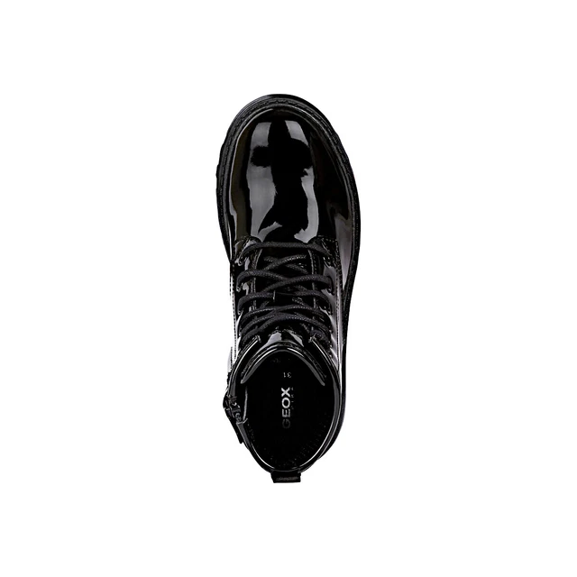 Geox Chaussures pour Femmes Bottines Rangers Militaire en Cuir Brillant Bottes 6