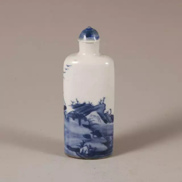 Blue and White Landscape Snuff Bottle Porcelain Antique Collection