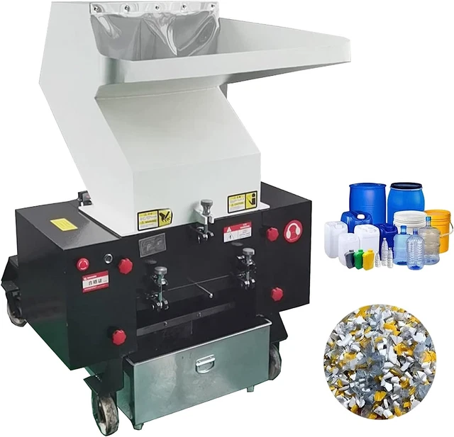 Electric Plastic Shredder 4KW Plastic Bottle Crusher Granulator Cans Chipper
