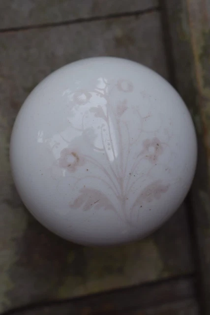 Reclaimed Art Nouveau White Porcelain Door Knob / Handle / Old Vintage Antique