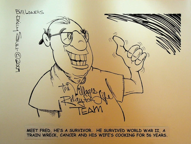 ARTE DE DIBUJOS animados original de Bill Landis The Villages Daily Sun ...