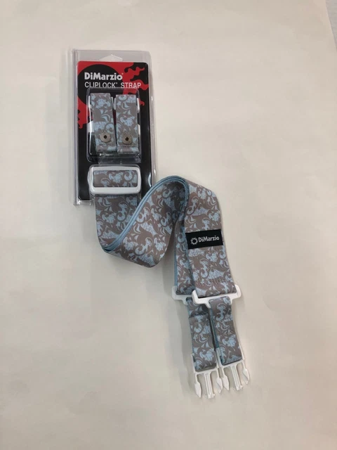 Dimarzio Steve Vai Utopia Short Cliplock Guitar Strap Gray/Blue 2"Wide Dd2253S