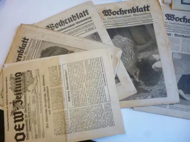 uralte Zeitschriften Wochenblatt der Landesbauernschaft Württemberg viel Werbung 2