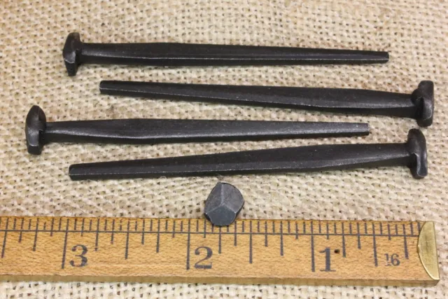 3” Rosehead 5 nails antique square wrought iron vintage Spikes Decorative look