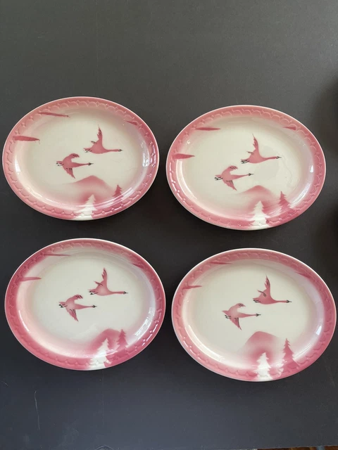 Lot of 8  Syracuse China Econo Rim "TRAVELER" Railroad Oval Platters Side Plates 2