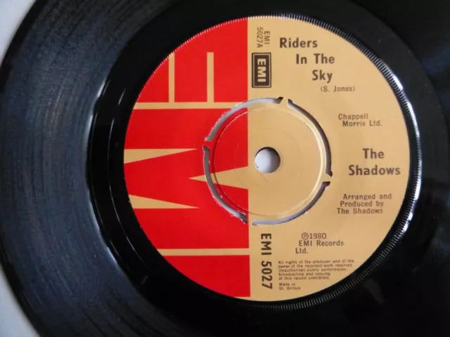 The Shadows - Riders In The Sky 1980 7" Vinyl Single. Emi 5027.