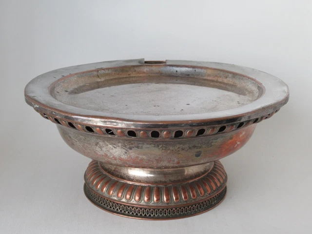 Petit Chauffe-plat Ancien 19e Siècle En Cuivre Rouge à Alcool - Original