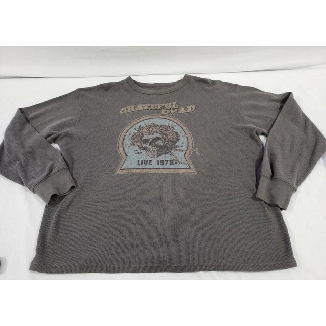 Grateful Dead Long Sleeve Reverse Live 1978 Retro Thermal Waffle Pattern