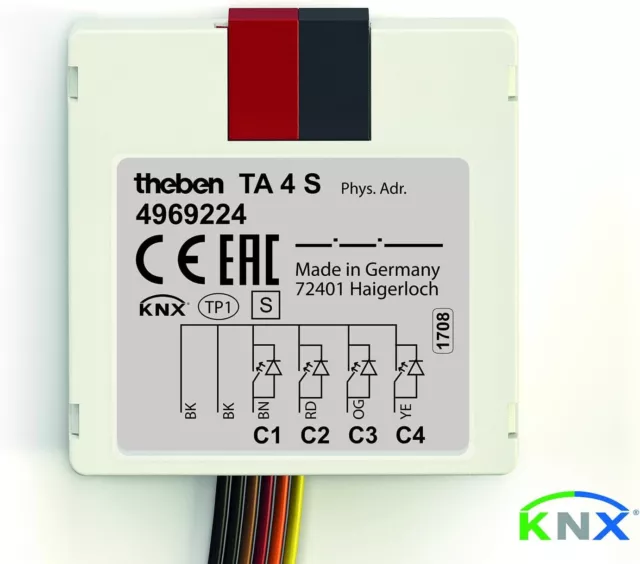 Theben 4-fach Tasterschnittstelle TA 4 S KNX mit 6-poligem Kabelanschluss 2