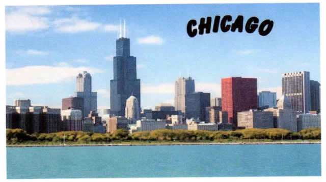 Chicago Skyline Fridge Magnet 3.5" X 2"