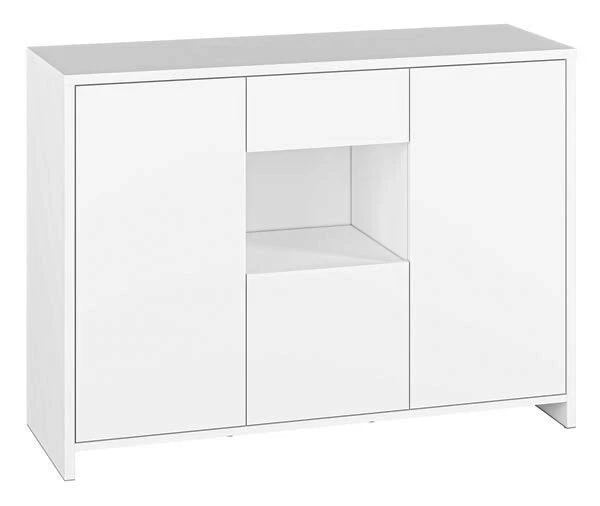 Commode Buffet Console 118cm Blanc Sans 3-türig avec Tiroir 83756636