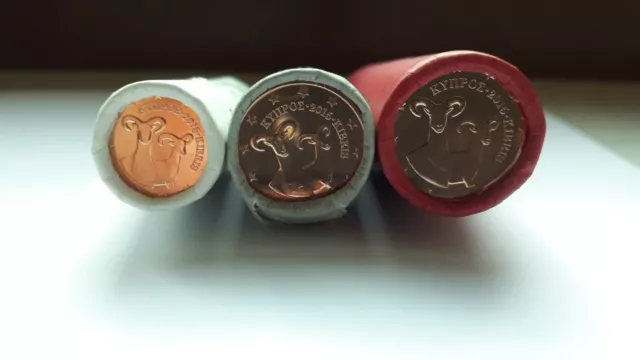 1 + 2 + 5 Cent Zypern Jahrgang 2015 (aus Rolle) - Unzirkuliert