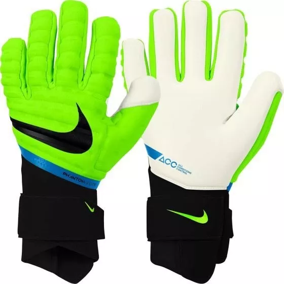 New Nike Phantom Elite Goalie Gloves Volt White Blue CN6724 702 Size 7