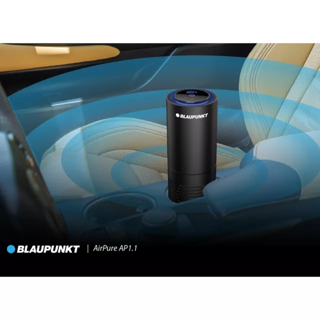 Blaupunkt AIRPURE AP 1.1 Luftfilter 3-Schicht System + Luftqualität Anzeige Auto 2