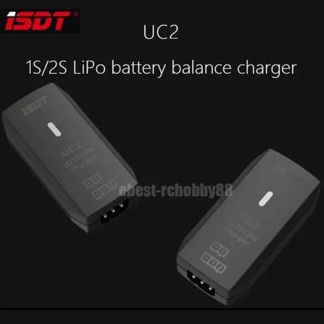 2 pcs ISDT UC2 1S/2S LiPo Battery Balance Smart USB Charger Connect XH 2.54 Port