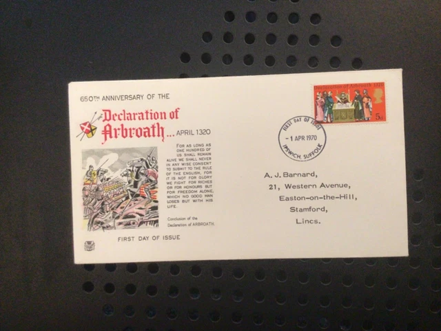 GB FDC 1970- 650th Anniversary of the declaration of Arbroath