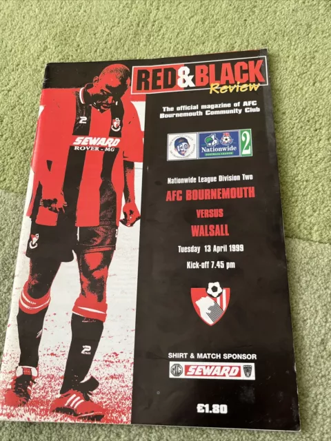 AFC Bournemouth V Walsall 1999 Programme