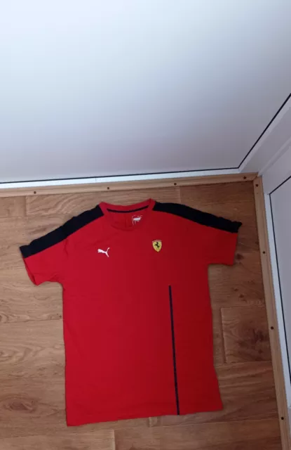Puma Mens Shirt Polo Red Black Ferrari Size S Small Puma Mens Shirt Polo Red Black Ferrari Size S Small