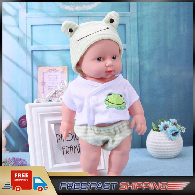 30cm Finished Doll Washable PVC 3D Prop Doll Baby Companion Toys (Green)