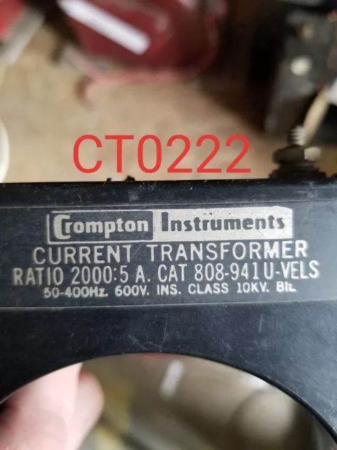 Crompton Current Transformer Ratio 2000:5 Class 10Kv 600V