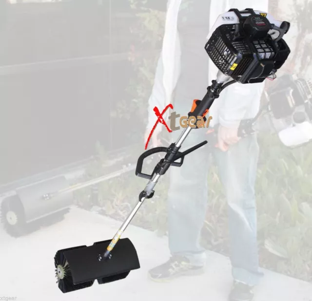 52cc GAS POWER HANDHELD  SWEEPER BROOM DEBRIS CLEANING DRIVEWAY TURF GRASS