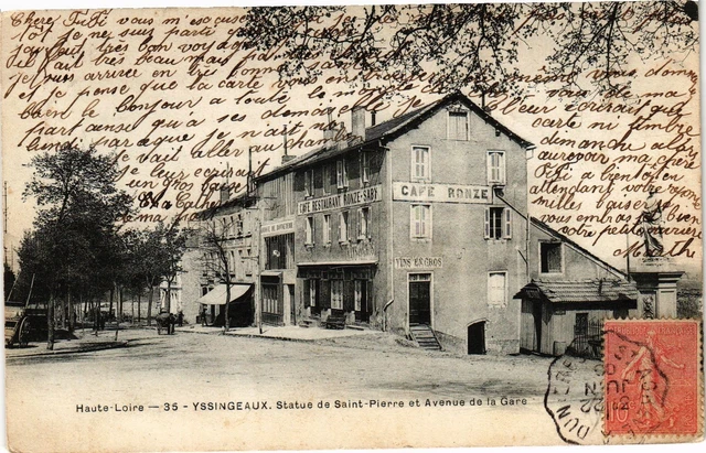 CPA Haute-Loire - YSSINGEAUX - Statue of St-Pierre at Avenue de la.. (202636)