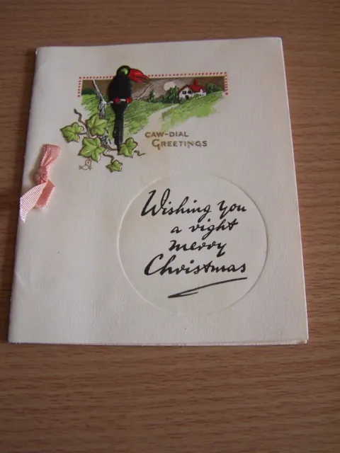 Vintage Toucan Bird Christmas Greetings Card Raphael Tuck