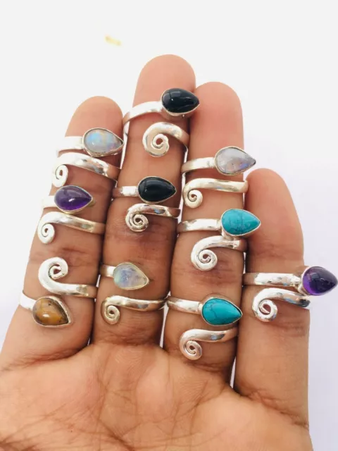 Lote de anillos de dedo del pie ajustables de 10 piezas de piedras...