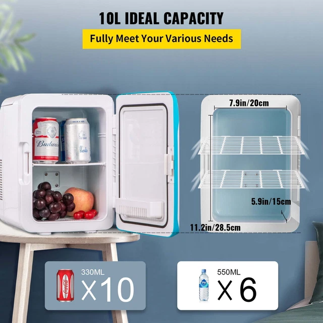 VEVOR MINI FRIDGE, 10 liter Portable Cooler Warmer, AC/DC Skincare