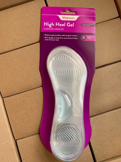 Lot of 3 Walgreens Women's High Heel Gel Cushion Insoles Size 5-11 Pair