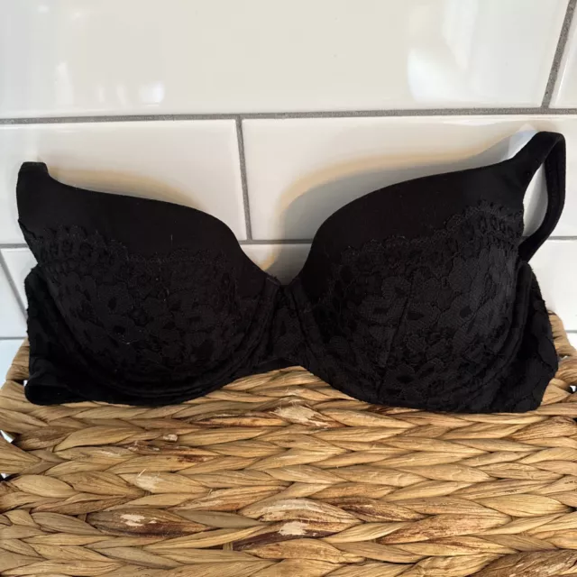 Victorias Secret 32D Black Body By Victoria Lined Demi Bra