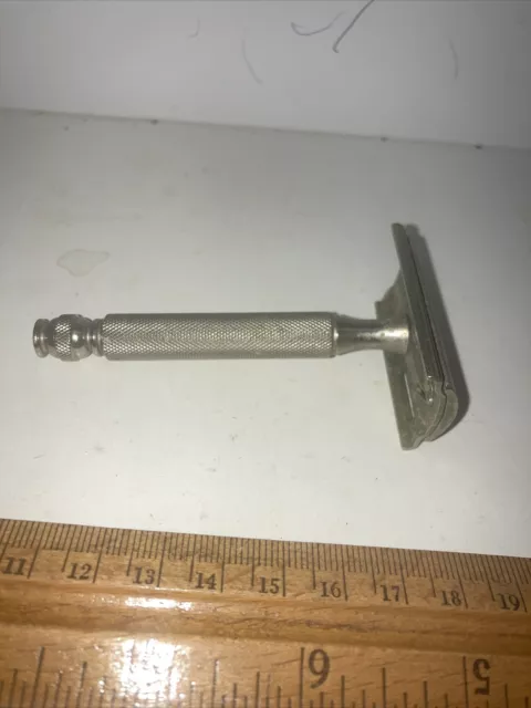 Gillette Gold Ball End Double Edge Safety Razor Gold Tone