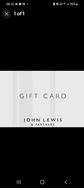 John Lewis £100 Gift Card. Unused