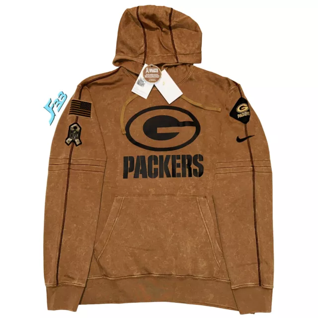 Nike Green Bay Packers Salute to Service Hoodie 2023 Men's Sideline Pullover