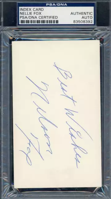 Nellie Fox PSA DNA Coa Signed 3x5 Index Card Autograph