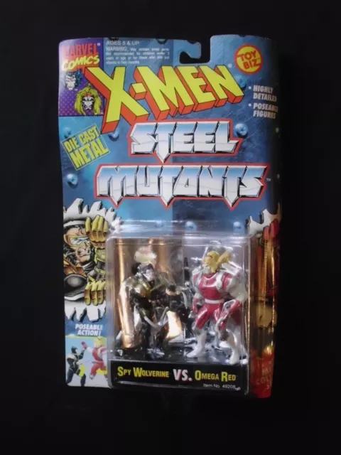 X-Men - Steel Mutants - Spy Wolverine vs.Omega Red - Toy Biz 1994 - Damaged Card