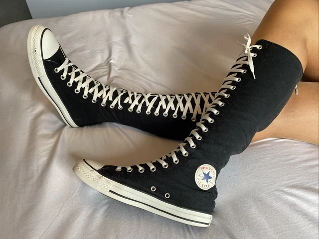 CONVERSE TUTTE NERE al ginocchio Uk7 EUR 71 57 PicClick IT