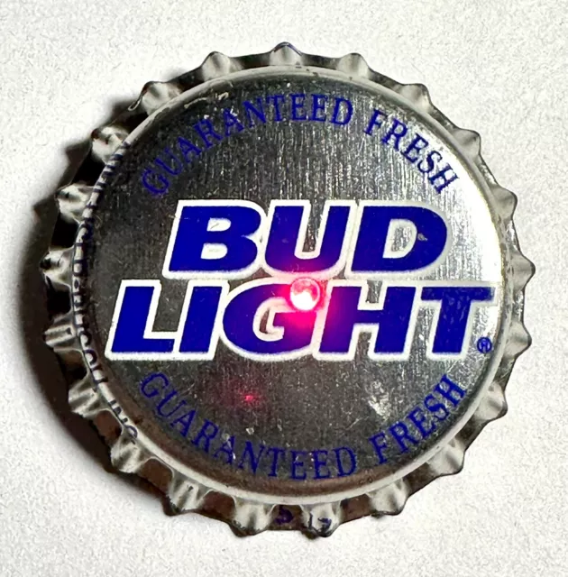 Bud Light Beer Flashing Blinking Light Bottle Cap Button Lapel Pin Back