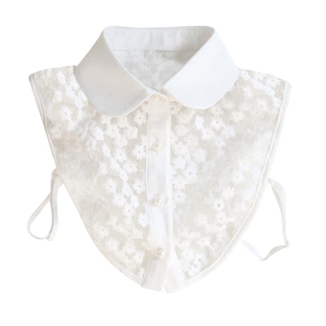 Acquista Moda imitazione perla colletto finto staccabile doppia maglia bavero collana donna top vestiti accessori cravatte in Italia a partire da 3.5