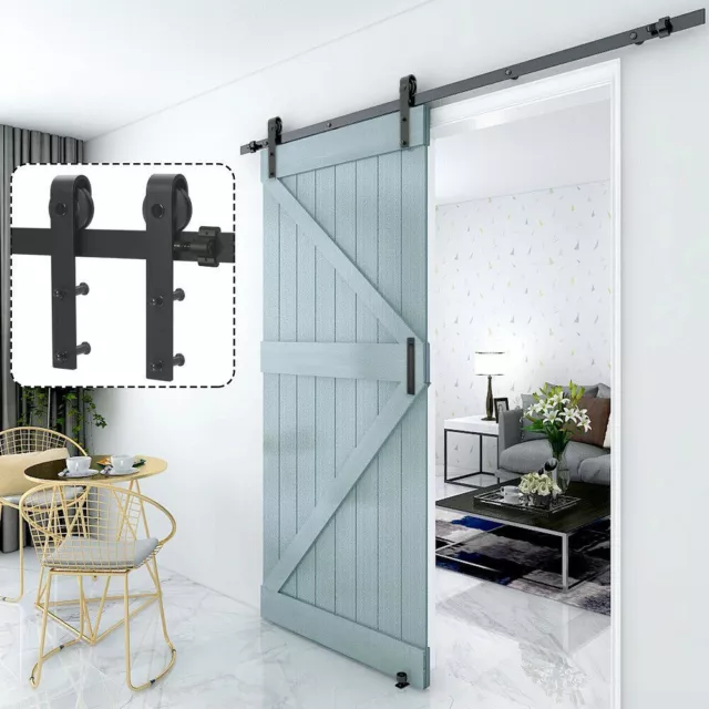 6.6FT Sliding Barn Door Hardware Kit Heavy Duty Sturdy,Easy to install