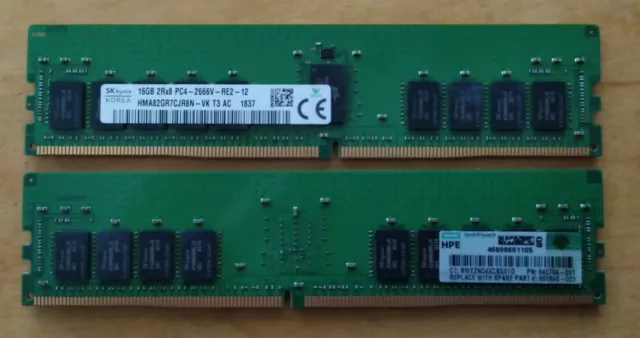 SK Hynix 16GB 2Rx8 PC423466 DDR4-2933 Server WS HMA82GR7CJR8N-VK T3 AC